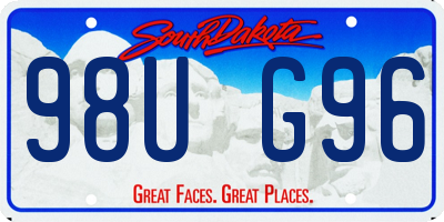 SD license plate 98UG96