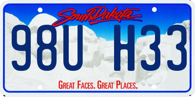 SD license plate 98UH33