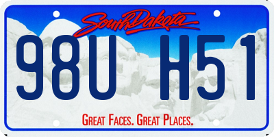 SD license plate 98UH51