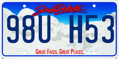 SD license plate 98UH53