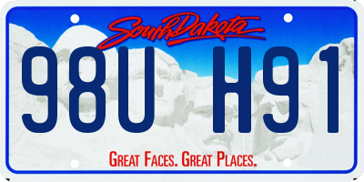 SD license plate 98UH91