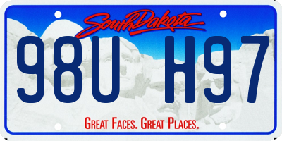 SD license plate 98UH97