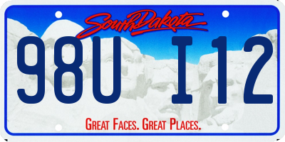 SD license plate 98UI12