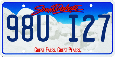 SD license plate 98UI27