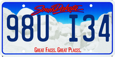 SD license plate 98UI34