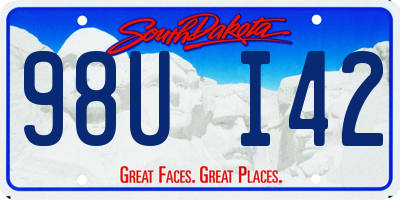 SD license plate 98UI42