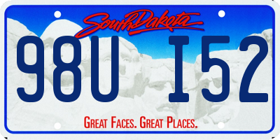 SD license plate 98UI52