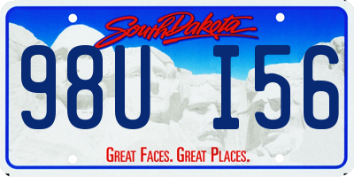 SD license plate 98UI56