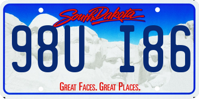 SD license plate 98UI86