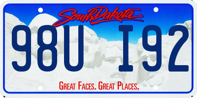 SD license plate 98UI92