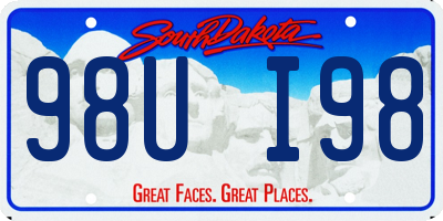 SD license plate 98UI98