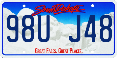 SD license plate 98UJ48