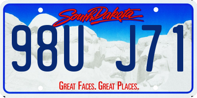 SD license plate 98UJ71