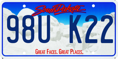 SD license plate 98UK22