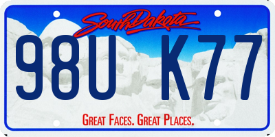 SD license plate 98UK77