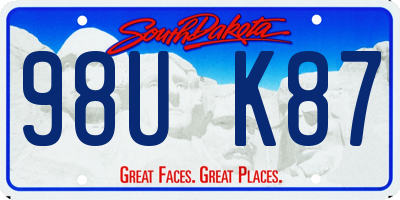 SD license plate 98UK87