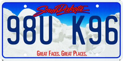 SD license plate 98UK96