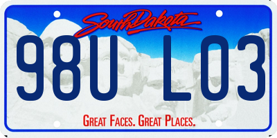 SD license plate 98UL03