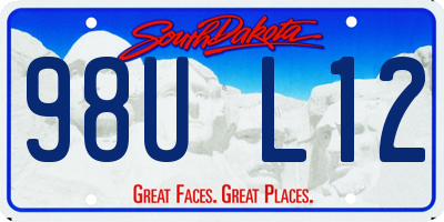SD license plate 98UL12