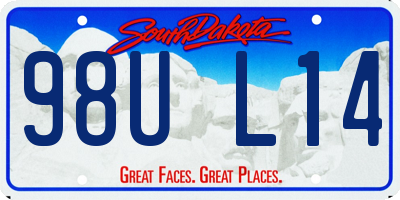 SD license plate 98UL14