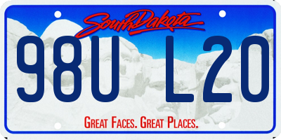 SD license plate 98UL20