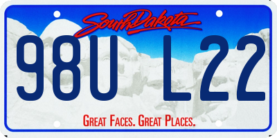 SD license plate 98UL22