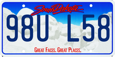 SD license plate 98UL58