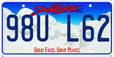 SD license plate 98UL62
