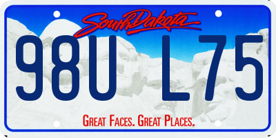SD license plate 98UL75