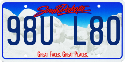 SD license plate 98UL80