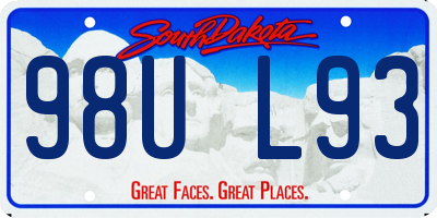 SD license plate 98UL93