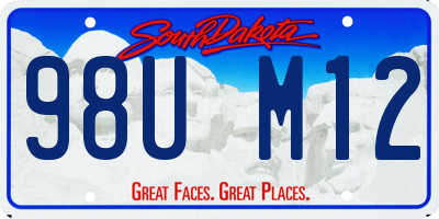 SD license plate 98UM12