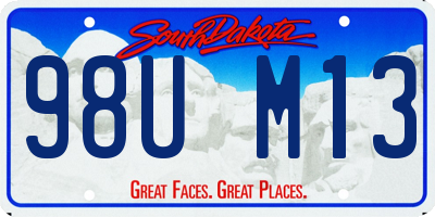 SD license plate 98UM13