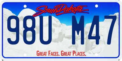 SD license plate 98UM47