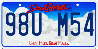 SD license plate 98UM54