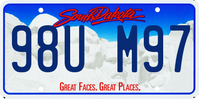 SD license plate 98UM97