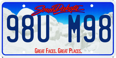 SD license plate 98UM98