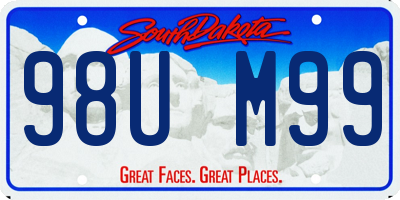 SD license plate 98UM99