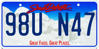 SD license plate 98UN47