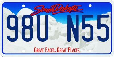 SD license plate 98UN55