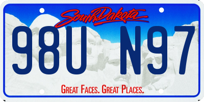 SD license plate 98UN97