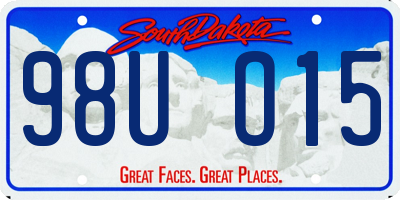 SD license plate 98UO15