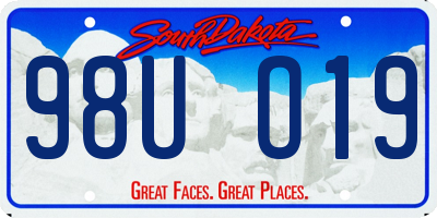 SD license plate 98UO19
