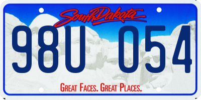SD license plate 98UO54