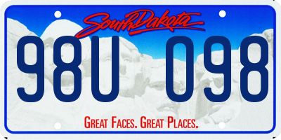 SD license plate 98UO98