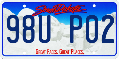 SD license plate 98UP02