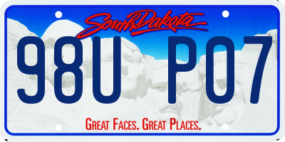 SD license plate 98UP07