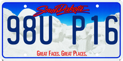 SD license plate 98UP16