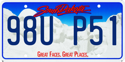 SD license plate 98UP51