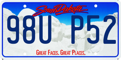 SD license plate 98UP52